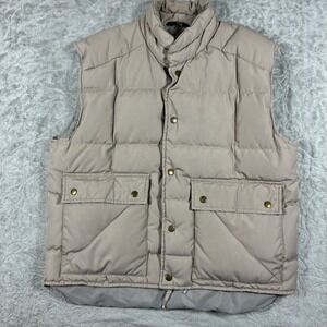 Vintage Black Sheep Puffer Vest Mens Quilted Down Insulated Fisherman Workwear